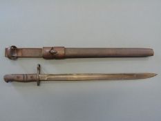 Remington WWI era bayonet stamped 1913 4 17 stamped to blade, with crown and arrow over 3A,