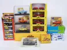 Four Dinky Toys, Oxford Diecast, Atlas Editions, Elicor, Majorette, Matchbox,