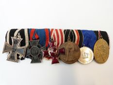 WWI group of six German medals comprising Iron Cross, Oldenburg Freidrick August Merit Cross,