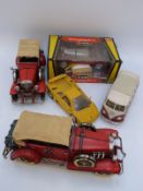 Five large scale diecast model vehicles Microbus, Burago Lamborghini Diablo,