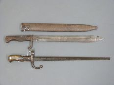 WWI German bayonet marked Rich A Herder Solingen to 36cm blade with steel scabbard together with
