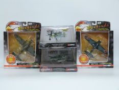Six Corgi diecast model aeroplanes including The Aviation Archive and Warbirds,