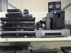 A large collection of late 20thC / early 21stC TV / DVD players,