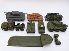 Seven Corgi Toys and Solido diecast model military vehicles including Mack Truck,