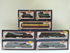 Seven Bachmann 00 gauge coaches and brake vans,