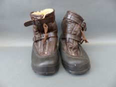 WWII USAAF flying overboots in leather/rubber size S
