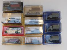 Twenty-two diecast model military and commercial vehicles including La Route Bleue, Opel Collection,