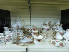 Royal Albert Old Country Roses tea ware, including two Royal Albert teapots,