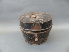 A 19th military hat box with brass plaque named to W.Capel Esq. 56th Regiment.