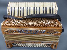 Settimio Soprani 80 bass c1930 piano accordion in very decorative gold glitter and diamante finish,