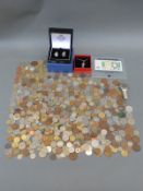 Supermarine Spitfire silver cufflinks, WRU pendant, amateur coin collection including some silver,
