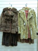 Five vintage fur coats comprising two full length and three short