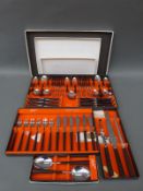 Four boxed sets of retro Manhattan pattern cutlery by Joseph Rodgers comprising six place setting