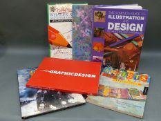 A collection of books some relating to graphic design