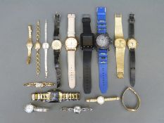 Fifteen various wristwatches including Seiko, Rotary, Oris,