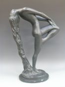 Austin Productions figure of a nude lady in the Art Nouveau style, signed Sever,