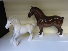 Beswick grey Cantering Shire and Burnham Beauty