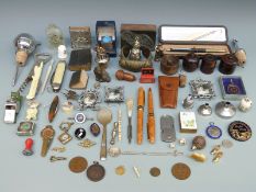 A collection of bijouterie and collectables including a Chinese silver barrow with maker's mark CS,