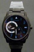 Binlun gentleman's wristwatch with date aperture, subsidiary seconds and 24 hour dials,