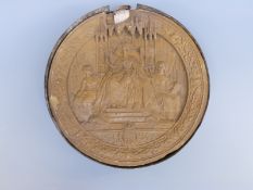 A Victorian wax seal, diameter 16cm,