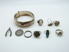 A hallmarked silver bangle,