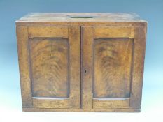 A Victorian mahogany surgeon's or similar campaign chest, having folding carry handle,