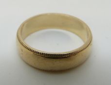 A 9ct gold wedding band, 3.