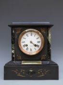 J W Beson, Ludgate Hill, London, 19thC slate mantel clock with signed movement no 34276,