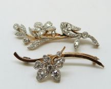 A Belle Epoque diamond set brooch/ pendant in a floral design