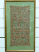A framed sampler by Margaret Millar,