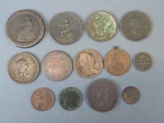 A small collection of Georgian coinage including Hibernia,