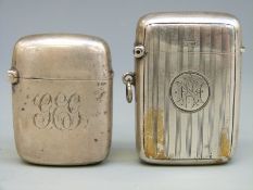 Two hallmarked silver vesta cases,