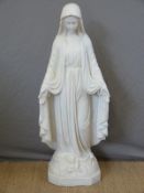 A faux alabaster figure of the Virgin Mary,