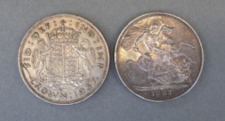 Queen Victoria 1887 crown with nice tone,