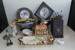 Goebel Hummel figure, Royal Doulton Zunday Zmocks dish, serpentine barometer,