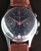 Chronographe Suisse gentleman's chronograph wristwatch with date aperture at 6 o'clock,