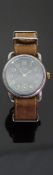 Helvetia German Luftwaffe pilot's military wristwatch with inset subsidiary seconds dial,