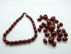 A cherry amber necklace,