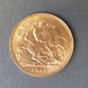 A 1911 gold half sovereign