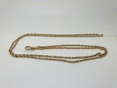 A 9ct gold guard chain, 11.