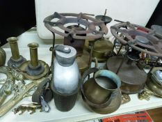 Veritas MkI and Pri-Mus stoves, brassware,