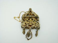 A c1860 Austro-Hungarian silver gilt brooch in the form of a stylised crown,