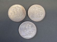 Three Queen Victoria jubilee head crowns,