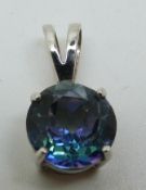 A 9ct gold pendant set with Neptune topaz
