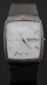 Skagen Titanium gentleman's wristwatch with day and date aperture, luminous hands and markers,
