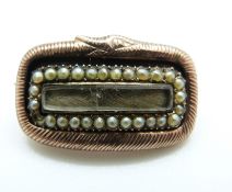 A William IV brooch with textured snake border,