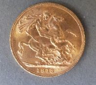 George V 1913 gold full sovereign