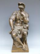 R Sauvage grand tour bronze Lorenzo de Medidi, after the original by Michelangelo,