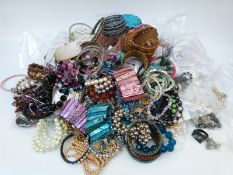 A collection of costume jewellery to include beads,