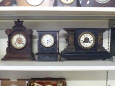 French 19thC single train slate mantel clock,